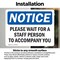 Signmission Please Wait For A Staff Person To Accompany You OSHA Notice Sign, Vinyl Decal, 10in W x 7in L, 2PK OS-2PACK-NS-D-710-L-17638 - alternate 2